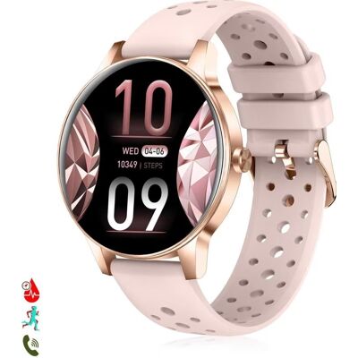 Smartwatch Dam Qs80 Con Llamadas Bluetooth Y Monitor De Salud Rosa 1x4,4x4,6 Mujer Smartwatch Dam Qs80 Con Llamadas Bluetooth Y Monitor De Salud Rosa 1x4,4x4,6 Mujer