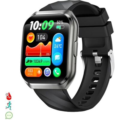 Smartwatch Dam Qs66 Con Pantalla 1,83 Pulgadas Y Llamadas Bluetooth Negro 1,1x4x4,8 Hombre Smartwatch Dam Qs66 Con Pantalla 1,83 Pulgadas Y Llamadas Bluetooth Negro 1,1x4x4,8 Hombre