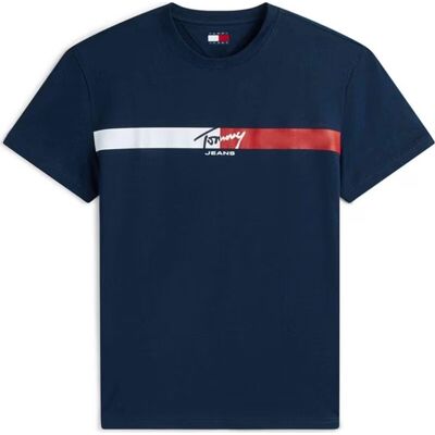 Camiseta Tommy Hilfiger Tjm Signature Stripe Para Hombre Blue Xl Hombre Camiseta Tommy Hilfiger Tjm Signature Stripe Para Hombre Blue Xl Hombre