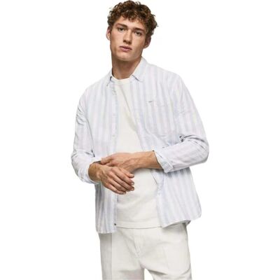 Camisa Pepe Jeans Lucius A Rayas Azul L Hombre Camisa Pepe Jeans Lucius A Rayas Azul L Hombre
