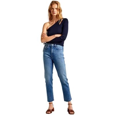 Vaquero Pepe Jeans Slim Crop Tiro Alto Azul Pl204690ri1 Azul 27 Mujer Vaquero Pepe Jeans Slim Crop Tiro Alto Azul Pl204690ri1 Azul 27 Mujer