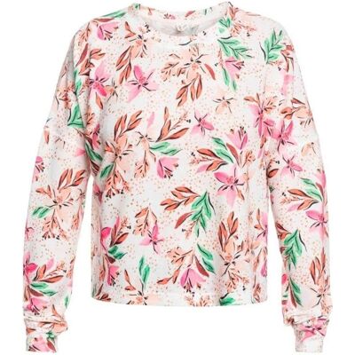 Blusa Roxy Current Mood Crew Estampado Floral Wbk3 Blanco-Wbk3 M Mujer Blusa Roxy Current Mood Crew Estampado Floral Wbk3 Blanco-Wbk3 M Mujer