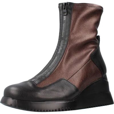 Botines Wonders G6614 Con Cierre Frontal En Combinación Burdeos Y Negro Negro-Cobre 38 Mujer Botines Wonders G6614 Con Cierre Frontal En Combinación Burdeos Y Negro Negro-Cobre 38 Mujer
