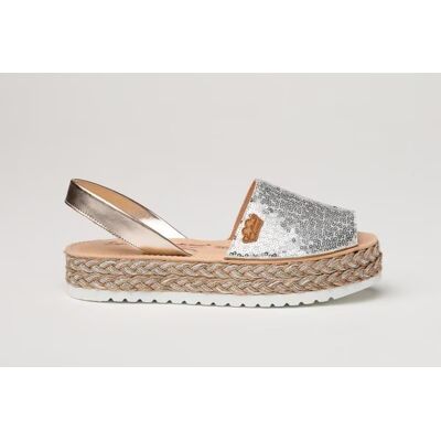 EVA MAÑAS Ibicenca Glitter-Sequins Gel-Memory Foam 1253 Plata 36 Mujer EVA MAÑAS Ibicenca Glitter-Sequins Gel-Memory Foam 1253 Plata 36 Mujer