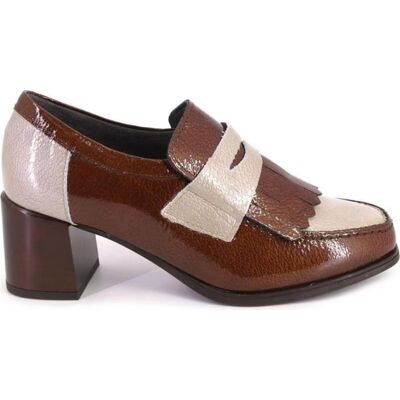 Mocasines Pitillos 10834 De Cuero Bicolor Marrón Y Beige Con Tacón Bloque Cuero 41 Mujer Mocasines Pitillos 10834 De Cuero Bicolor Marrón Y Beige Con Tacón Bloque Cuero 41 Mujer
