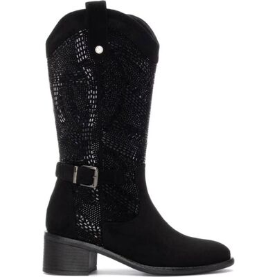 Bota Alta Xti Estilo Cowboy Con Hebilla, Referencia 144321 Ant Negro 39 Mujer Bota Alta Xti Estilo Cowboy Con Hebilla, Referencia 144321 Ant Negro 39 Mujer