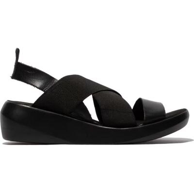 Sandalia De Cuña Fly London Baji 848 Negra Negro 38 Mujer Sandalia De Cuña Fly London Baji 848 Negra Negro 38 Mujer