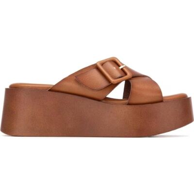 REFRESH Sandalia Plataforma Con Hebilla Camel 41 Mujer REFRESH Sandalia Plataforma Con Hebilla Camel 41 Mujer