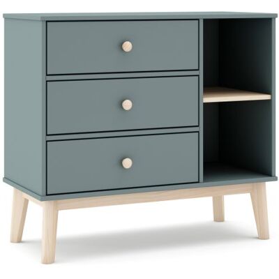 duehome Cómoda juvenil de 3 cajones y 2 estantes 90x81 cm Misty Breeze - Verde Salvia - Oak Soft duehome Cómoda juvenil de 3 cajones y 2 estantes 90x81 cm Misty Breeze - Verde Salvia - Oak Soft