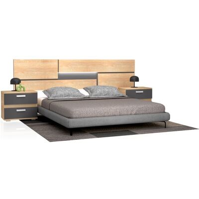 duehome Cabecero con mesitas Ataneq Pure - Cambria - Grafito duehome Cabecero con mesitas Ataneq Pure - Cambria - Grafito