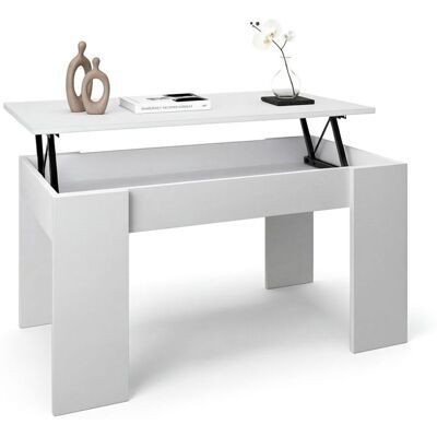 duehome Mesa de centro elevable con almacenaje 90x43-53 cm Norak - Blanco Artik (Blanco Mate) duehome Mesa de centro elevable con almacenaje 90x43-53 cm Norak - Blanco Artik (Blanco Mate)