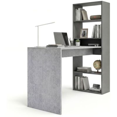 duehome Mesa de escritorio con estantería 120x50 cm Cosmic - Gris Grafito - Gris Cemento duehome Mesa de escritorio con estantería 120x50 cm Cosmic - Gris Grafito - Gris Cemento