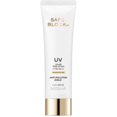 Missha Safe Block RX Cover Tone Up Sun Crema Mineral SPF50+ - Protección solar para rostro y zonas sensibles Missha Safe Block RX Cover Tone Up Sun Crema Mineral SPF50+ - Protección solar para rostro y zonas sensibles