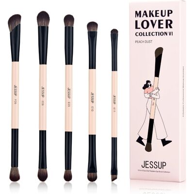 Jessup - 10-I-5 Duo-End Brocha - Peach Dust - 5 piezas Jessup - 10-I-5 Duo-End Brocha - Peach Dust - 5 piezas