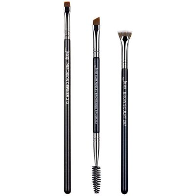 Jessup Beauty - Set de pinceles de cejas PRO 3 piezas - T326: Black/Silver Jessup Beauty - Set de pinceles de cejas PRO 3 piezas - T326: Black/Silver
