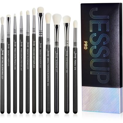 Jessup Beauty - Set de pinceles PRO 11pcs - T340: Black/Silver Jessup Beauty - Set de pinceles PRO 11pcs - T340: Black/Silver