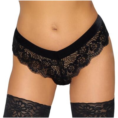 Cottelli Party - braga de encaje con cadena - negro - L Cottelli Party - braga de encaje con cadena - negro - L