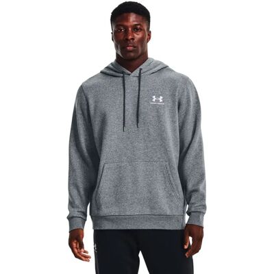 Under Armour Sudadera Con Capucha Essential Fleece Pitch Gray Medium Heather / White XL Under Armour Sudadera Con Capucha Essential Fleece Pitch Gray Medium Heather / White XL
