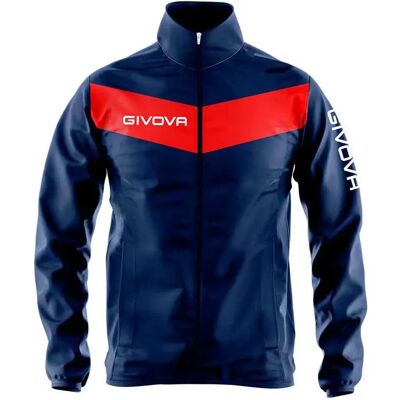 Givova Rain Scudo Navy Rojo - Chaqueta de lluvia Givova Rain Scudo Navy Rojo - Chaqueta de lluvia