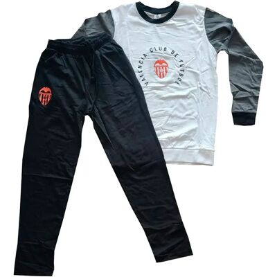 Valencia Cf Pijama De Manga Larga Round Badge White / Gray / Black 14 Años Valencia Cf Pijama De Manga Larga Round Badge White / Gray / Black 14 Años
