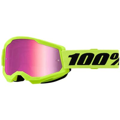 100percent Máscara Strata 2 Neon Yellow Mirror Pink Lens/CAT3 100percent Máscara Strata 2 Neon Yellow Mirror Pink Lens/CAT3