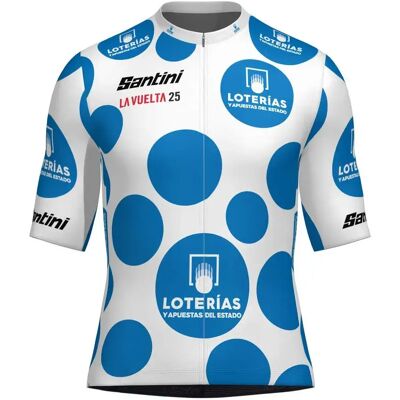 Santini Maillot De Manga Corta La Vuelta Mountain Leader Blue / White L Santini Maillot De Manga Corta La Vuelta Mountain Leader Blue / White L