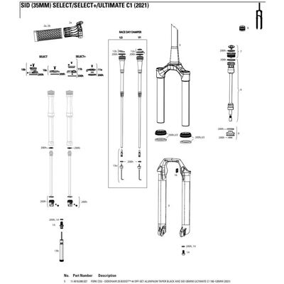 RockShox Puente Y Barras Sid Sl/ultimate 44 Desplazamiento 35 Mm Black 29´´ / 100-120 mm RockShox Puente Y Barras Sid Sl/ultimate 44 Desplazamiento 35 Mm Black 29´´ / 100-120 mm