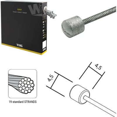 Wag Cable De Cambio Shimano Sram 1.2 X 1950 Mm 100 Unidades Steel One Size Wag Cable De Cambio Shimano Sram 1.2 X 1950 Mm 100 Unidades Steel One Size