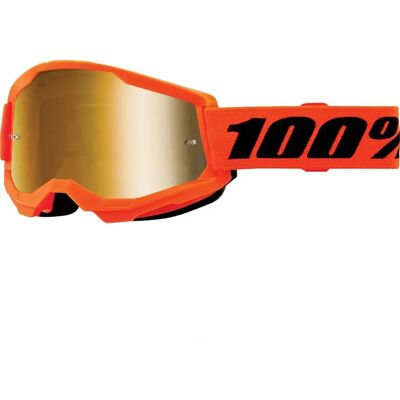 100percent Máscara Strata 2 Junior Neon Orange Mirror Gold Lens/CAT3 100percent Máscara Strata 2 Junior Neon Orange Mirror Gold Lens/CAT3