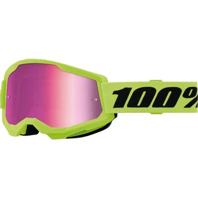 100percent Máscara Strata 2 Junior Neon Yellow Mirror Pink Lens/CAT3 100percent Máscara Strata 2 Junior Neon Yellow Mirror Pink Lens/CAT3