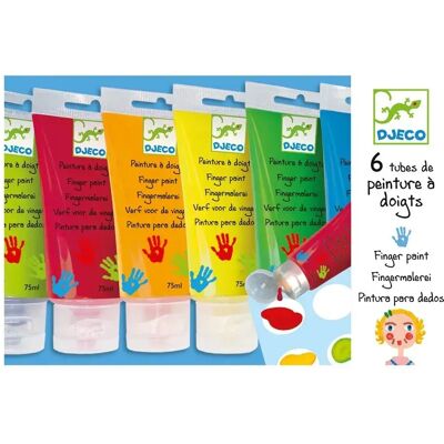 Djeco Pintura con Dedos - 6 tubos - Multicolor - Kit de arte Djeco Pintura con Dedos - 6 tubos - Multicolor - Kit de arte