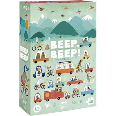 Londji Puzzle Beep! Beep! - 48 Piezas, Juego de Observación, Material Reciclado Londji Puzzle Beep! Beep! - 48 Piezas, Juego de Observación, Material Reciclado