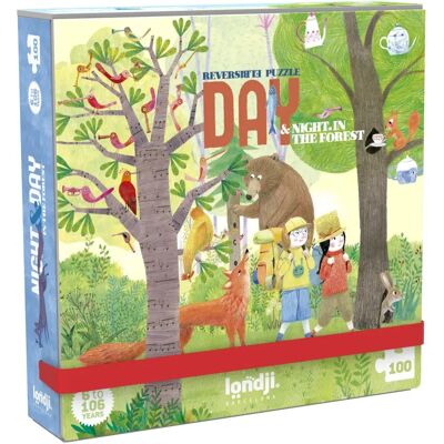 Londji - Rompecabezas reversible 100p - Noche Día Bosque Londji - Rompecabezas reversible 100p - Noche Día Bosque
