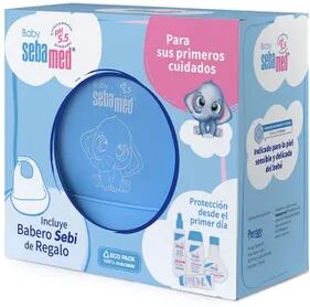 Sebamed Canastilla Bebé Baño Espuma + Loción + Bálsamo + Colonia +Babero