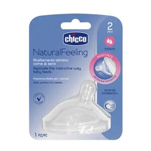 Chicco TETINA NATURAL FEELING SILICONA FLUJO MEDIO 2M+ 1 Ud