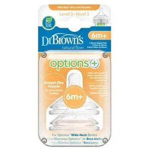 Dr Browns OPTIONS+ TETINA BOCA ANCHA/ABERTURA LARGA NIVEL 3 2Ud