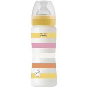 Chicco Biberón Well Being Silicona 4M+ Flujo Rápido Colors 330 ml Naranja