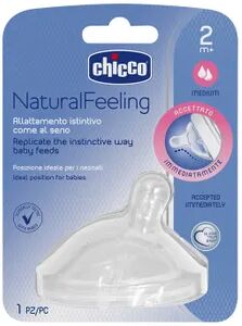 Chicco TETINA NATURAL FEELING SILICONA FLUJO MEDIO 2M+ 1 Ud