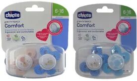 Chicco CHUPETE PHYSIO COMFORT SILICONA 6-16M AZUL 2 Ud 1 Azul Oscuro / 1 Azul Claro