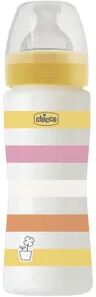 Chicco Biberón Well Being Silicona 4M+ Flujo Rápido Colors 330 ml Amarillo