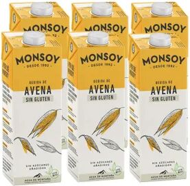 Monsoy Bebida De Avena Sin Gluten Bio 6 Uds 1 L