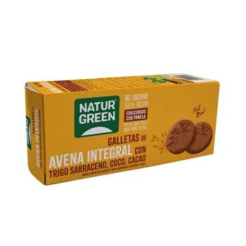 NaturGreen Galletas De Avena Integral Trigo Sarraceno Coco Y Cacao Bio 140g