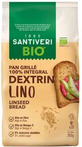 Santiveri Grillé Pan 100% Integral Tostado Semillas de Lino Bio 240g