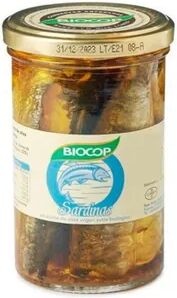 Biocop Sardinas En Aceite De Oliva Virgen Extra Bio 195g