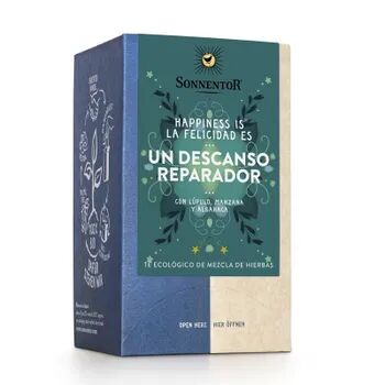 Sonnentor Happiness Descanso Reparador Lúpulo Manzana Albahaca 18 Infusiones