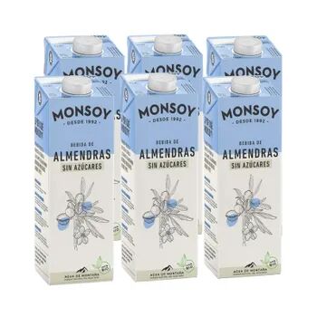 Monsoy Bebida De Almendras Sin Azúcar Bio 6 Uds 1 L