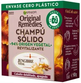 Garnier Original Remedies Champú Sólido Revitalizante Jengibre 60g