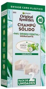 Garnier Original Remedies Champú Sólido Hidratante De Coco 2 Uds 60g