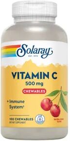 Solaray VITAMINA C MASTICABLE 500mg SABOR CEREZA 100 Tabs