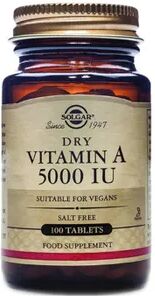 Solgar Dry Vitamin A 5000 iu 100 Tabs